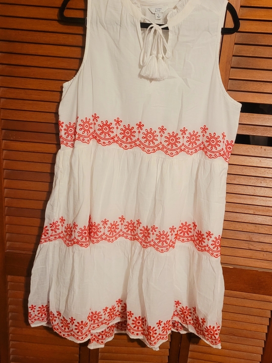 crown & ivy Tops - Crown & Ivy Cream Tassel Tie Peasant Tunic Dress Size Large